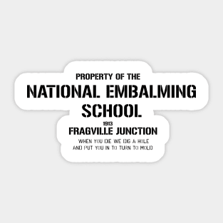 National Embalming School Sticker